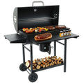 laraVist Portable Charcoal Grill, 589.32 SQ IN Cooking Area with Foldable Side Tables & Removable Ash Pan