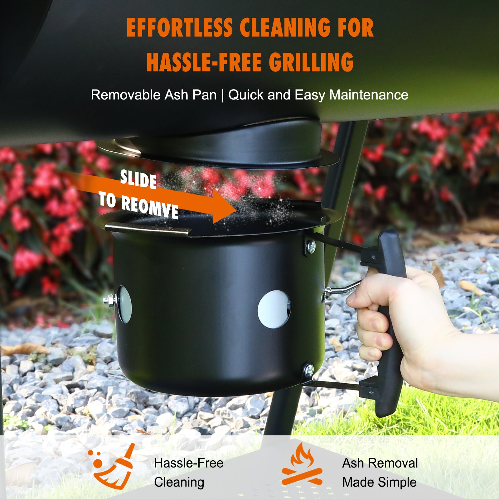 laraVist Portable Charcoal Grill, 589.32 SQ IN Cooking Area with Foldable Side Tables & Removable Ash Pan