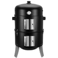 laraVist 16 Inch 4-in-1 Vertical Charcoal Grill & Smoker with Thermometer, Detachable Design