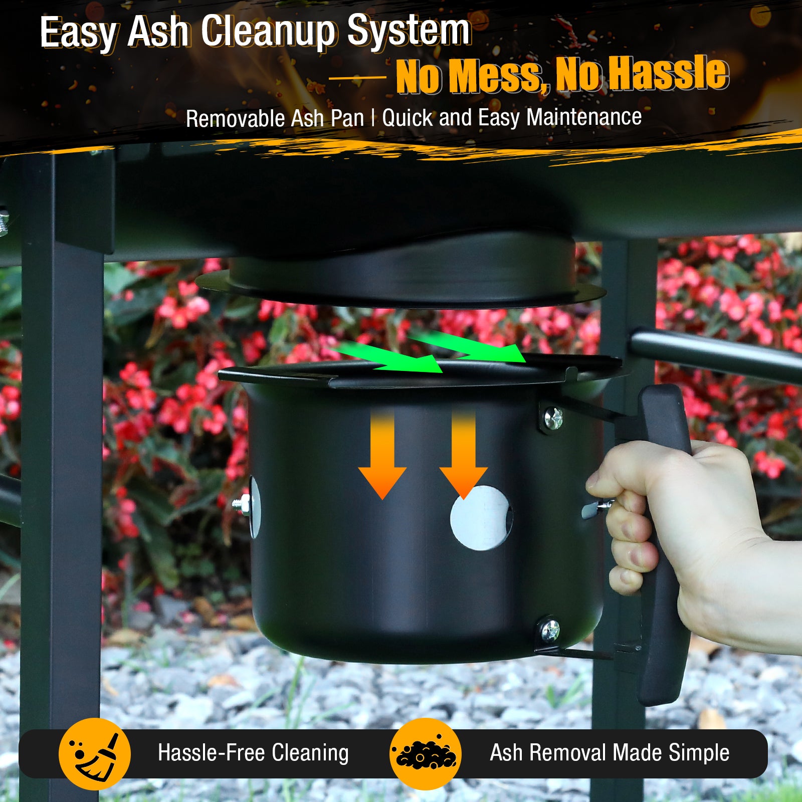 laraVist Barrel Charcoal Grill with 608.4 SQ In Cooking Area, Adjustable Airflow & Portable Wheels