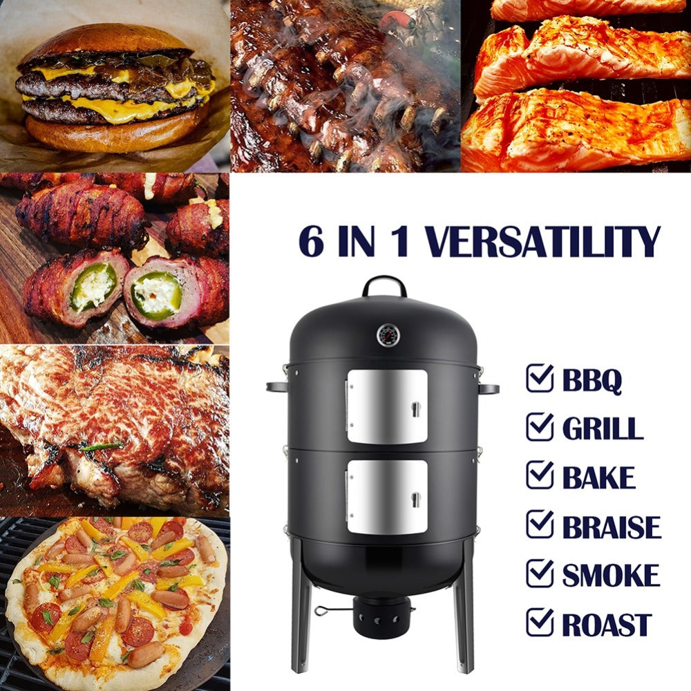laraVist 20 Inch Charcoal Vertical Smoker Grill with Adjustable Vents