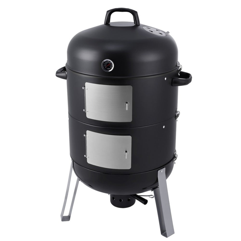 laraVist 20.5 Inch Vertical Charcoal Smoker with Thermometer, 646 Sq In Cooking Area