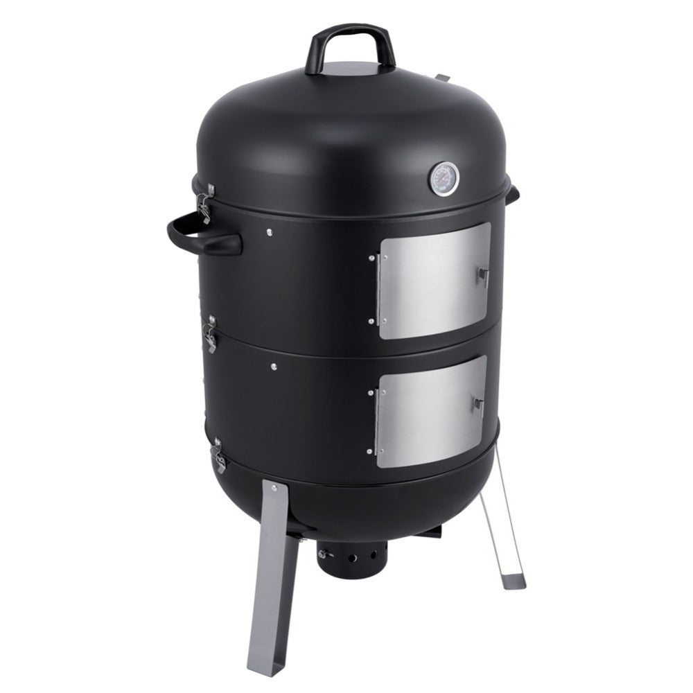 laraVist 20.5 Inch Vertical Charcoal Smoker with Thermometer, 646 Sq In Cooking Area